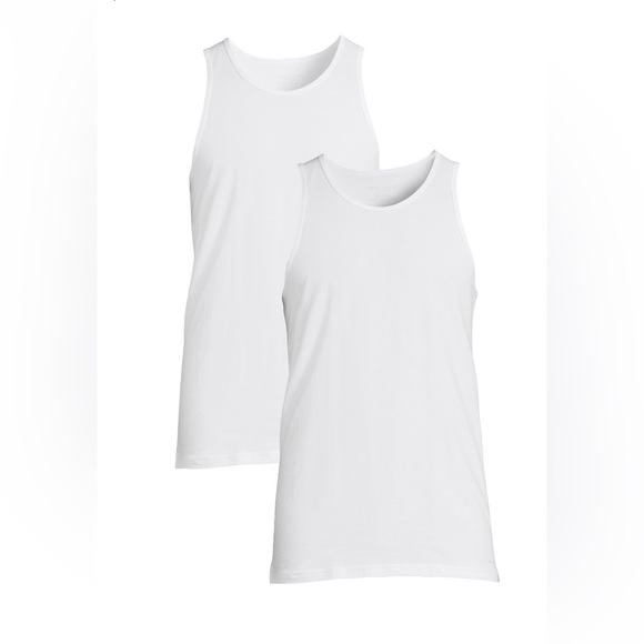 Pair of Thieves Men’s Super Soft Slim Fit White Fitted Tank  2-pack S - Picture 4 of 7